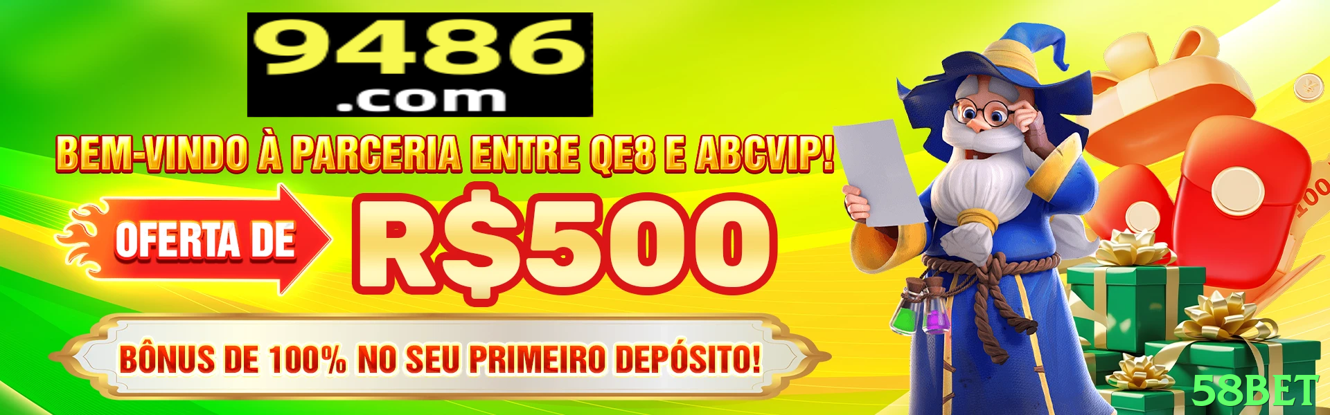 Imagem promocional da 58bet destacando a plataforma e seus benefícios. - pk