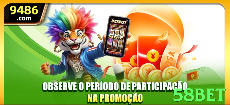 Imagem promocional da 58bet destacando a plataforma e seus benefícios. - app