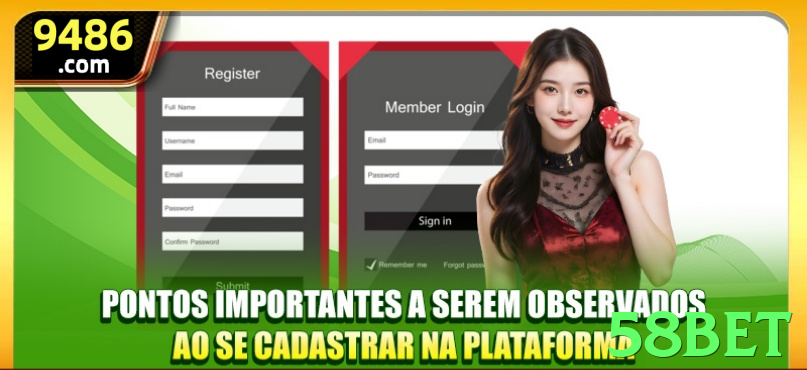 Imagem promocional da 58bet destacando a plataforma e seus benefícios. - pk
